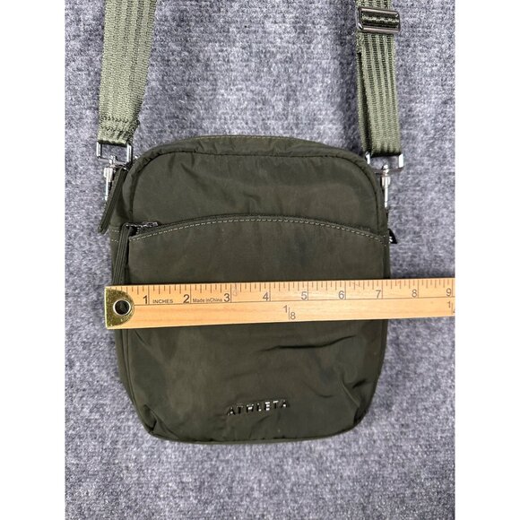 Athleta Vertical Crossbody Bag Women’s Nylon Travel Purse Olive Green Adjustabl - Picture 6 of 14